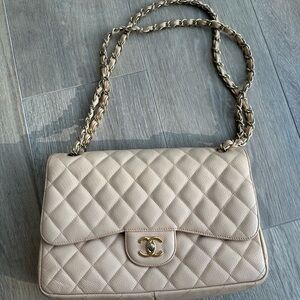 Vintage Chanel beige double flap